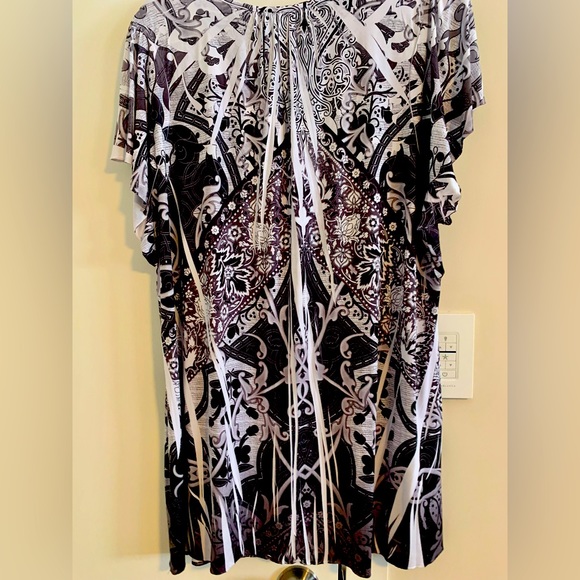 Apt 9 Black & White Short Sleeve Blouse - Picture 3 of 6